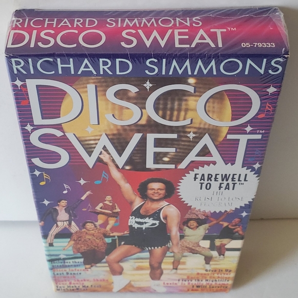 Richard Simmons Disco Sweat 1994 Exercise Sealed VHS Tape Workout Video - NOS - Picture 4 of 5